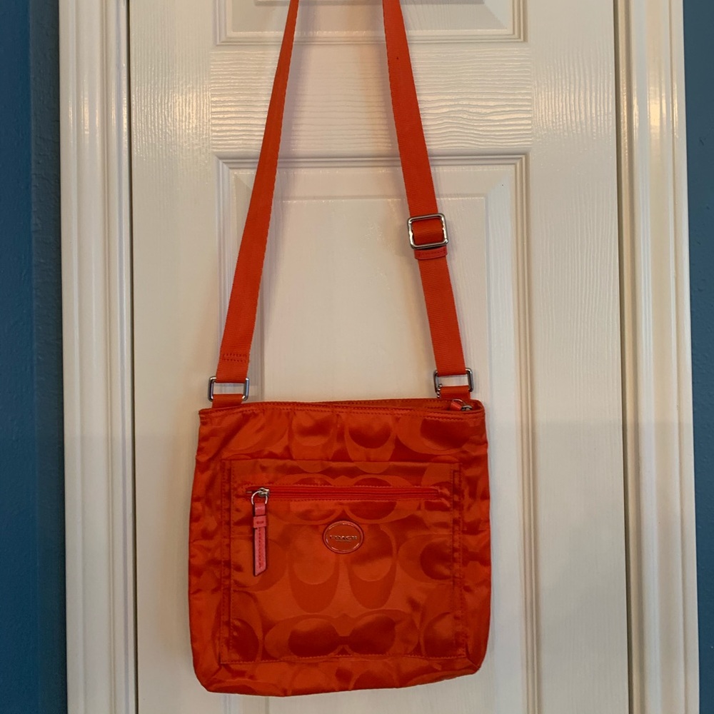 Authentic Coach Orange Crossbody